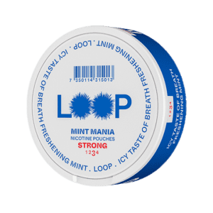 LOOP Mint Mania Slim Strong nicotine pouch with intense mint flavour and extra strong nicotine hit
