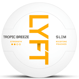 LYFT Tropic Breeze slim nicotine pouch with fruity tropical flavor