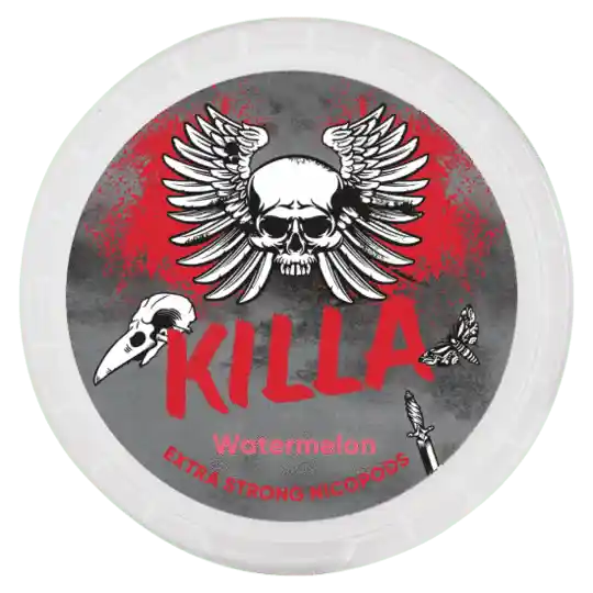 Can of KILLA Watermelon Extra Strong nicotine pouches – juicy watermelon with cool mint