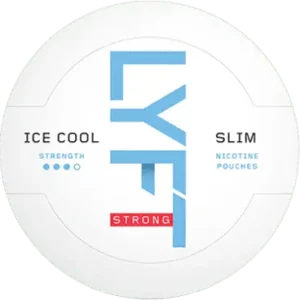 Can of LYFT Ice Cool nicotine pouches – slim mint flavour pouch